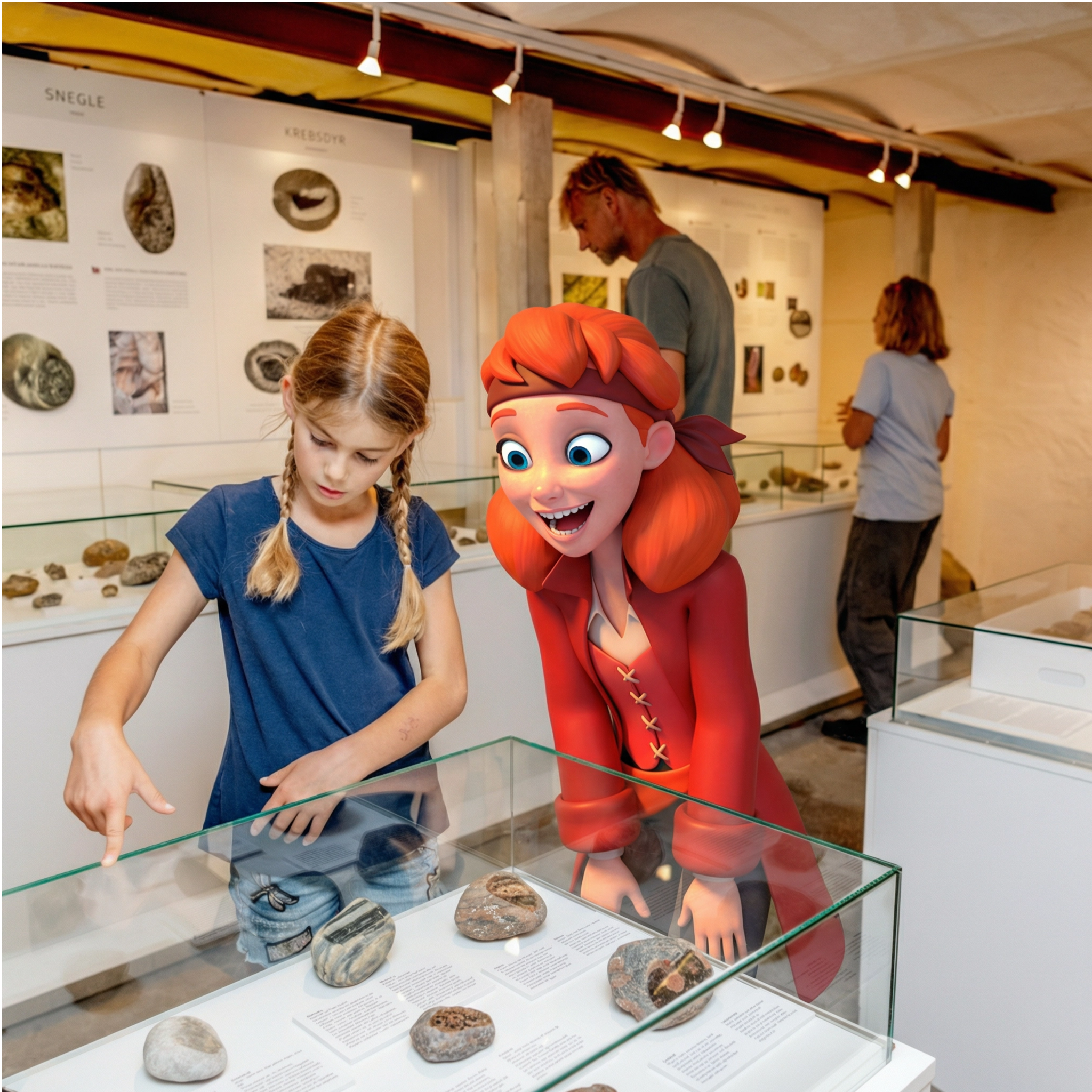 Rødspætte på Fossil- og molermuseet